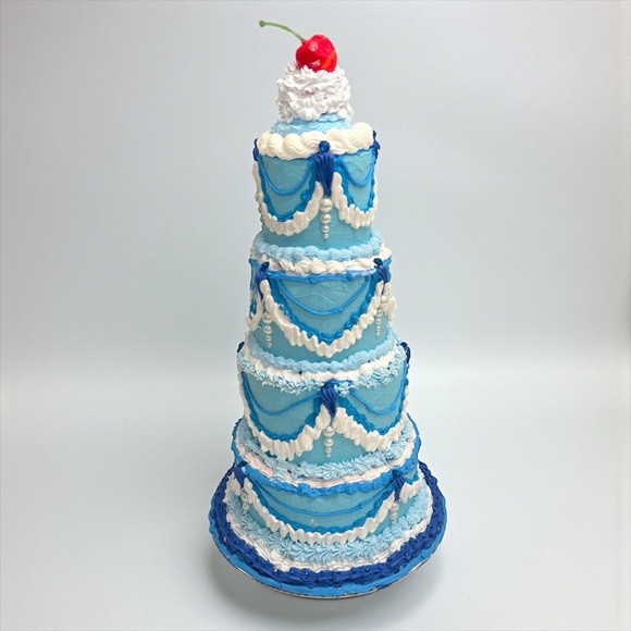 Handmade Faux Display CakeVintage Bakery Prop CakeBlue Cottagecore Decor